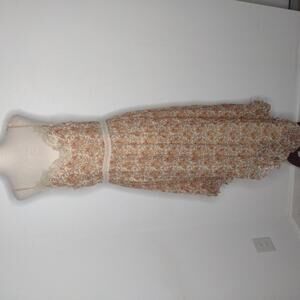 Preloved Paige Women's Beige/Pink Floral Dress Size Medium